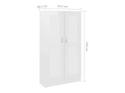 Estante 82,5x30,5x150 cm derivados de madeira branco brilhante