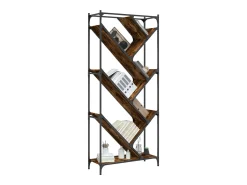 Estante 79x30x180 cm derivados de madeira/metal carvalho fumado PT753325