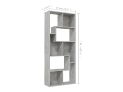 Estante 67x24x161 cm derivados de madeira cinzento cimento