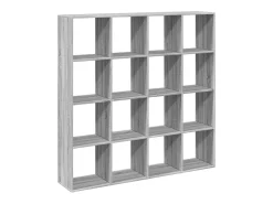Estante 137,5x29x137,5 cm derivados de madeira cinzento sonoma