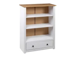 Estante 80x35x110 cm madeira de pinho maciça Panama branco PT403214