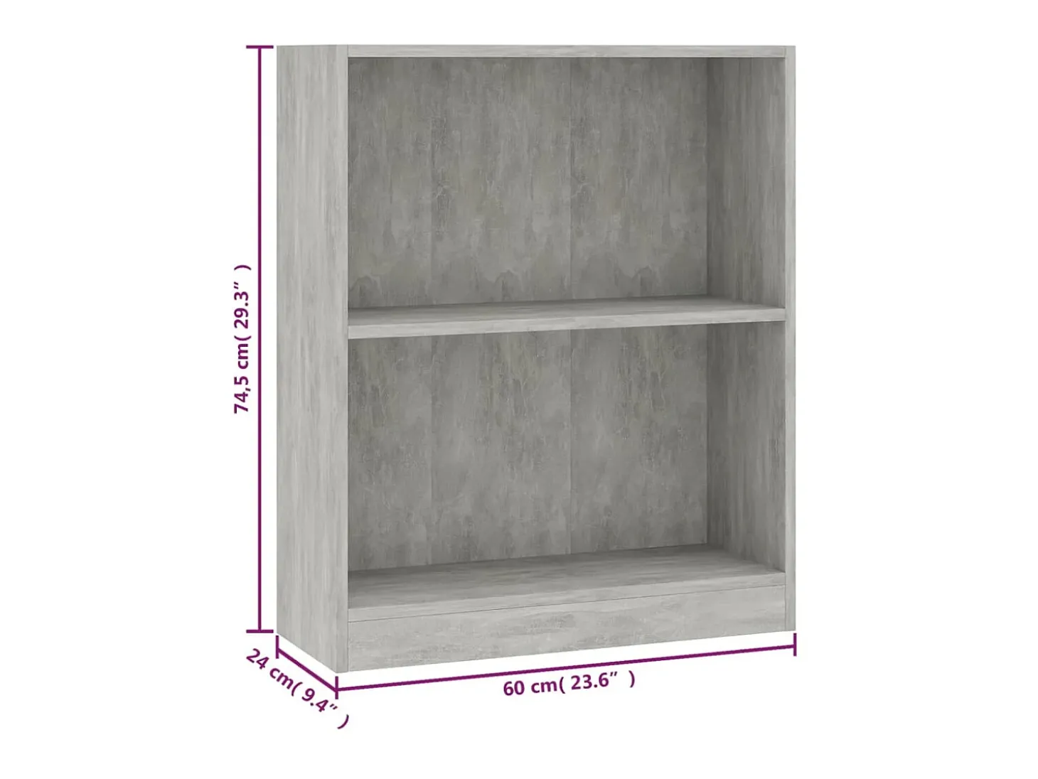 Estante 60x24x76 cm madeira processada cinza cimento PT106667