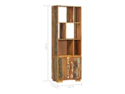 Estante 60x35x180 cm madeira recuperada maciça