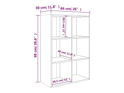 Estante/aparador 66x30x98 cm contraplacado branco