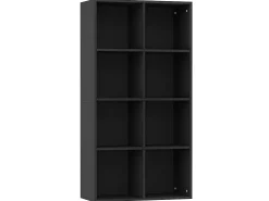 Estante/aparador 66x30x130 cm contraplacado preto PT630578