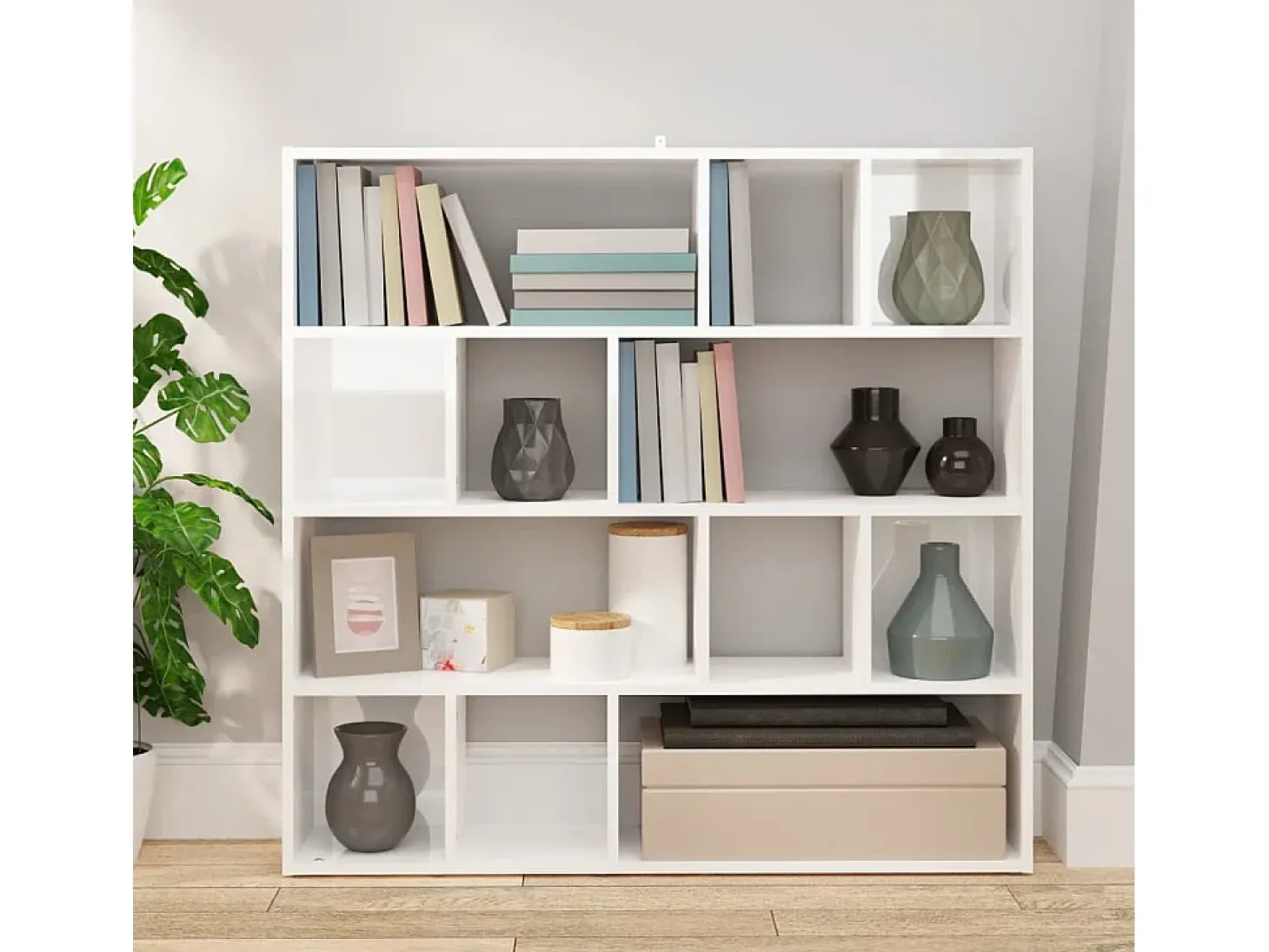 Estante/divisória 105x24x102 cm branco brilhante PT499484