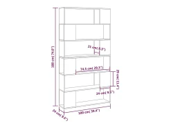 Estante/divisória 100x24x188 cm branco