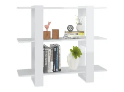 Estante/divisória 100x30x87 cm branco brilhante PT512401