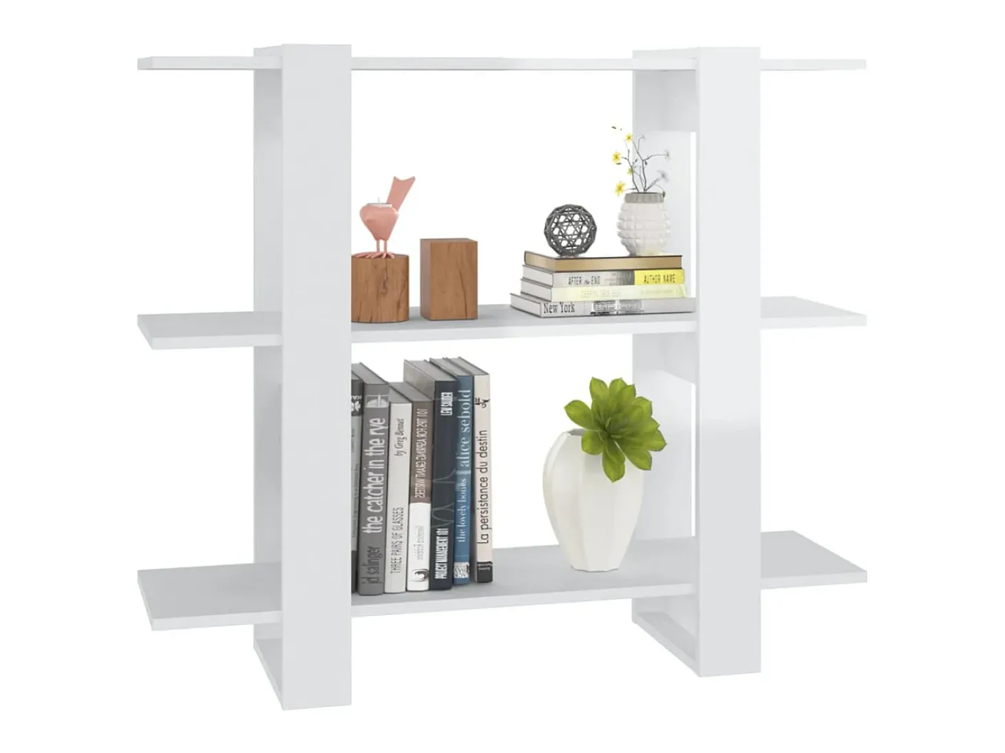 Estante/divisória 100x30x87 cm branco brilhante PT512401
