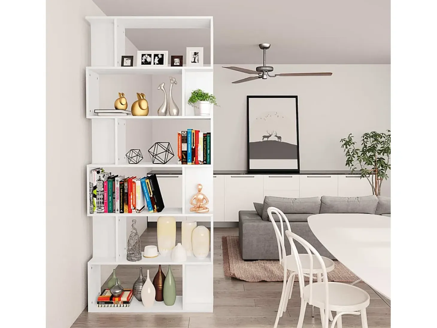Estante/divisória 80x24x192 cm contraplacado branco PT539985