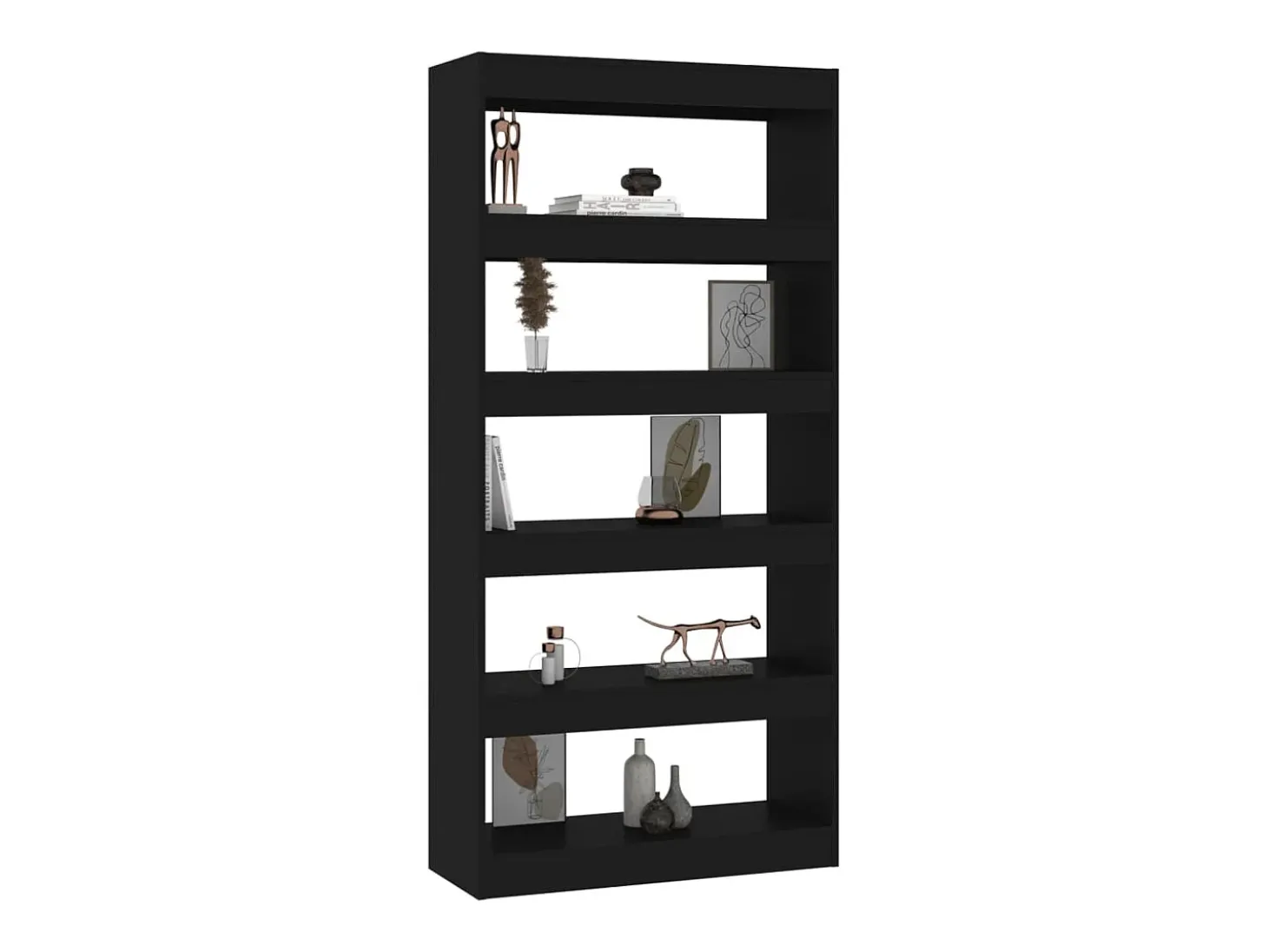 Estante/divisória 80x30x166 cm contraplacado preto PT806224