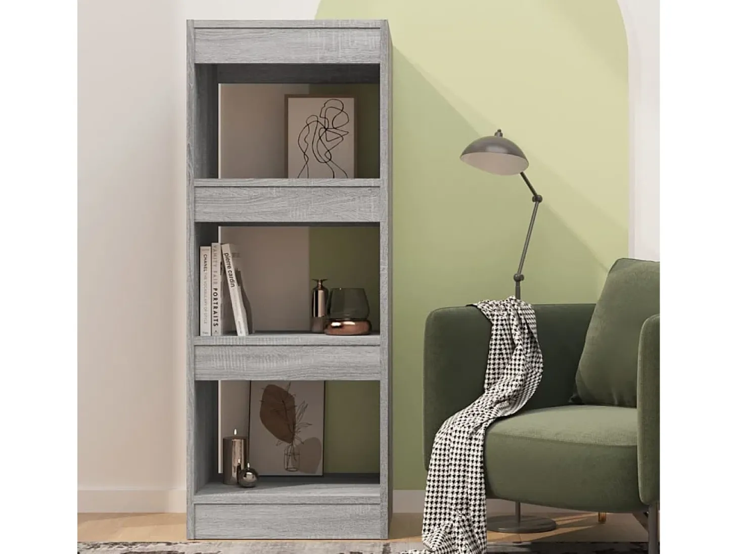Estante/divisória 40x30x103 cm contraplacado cor sonoma cinza PT184416