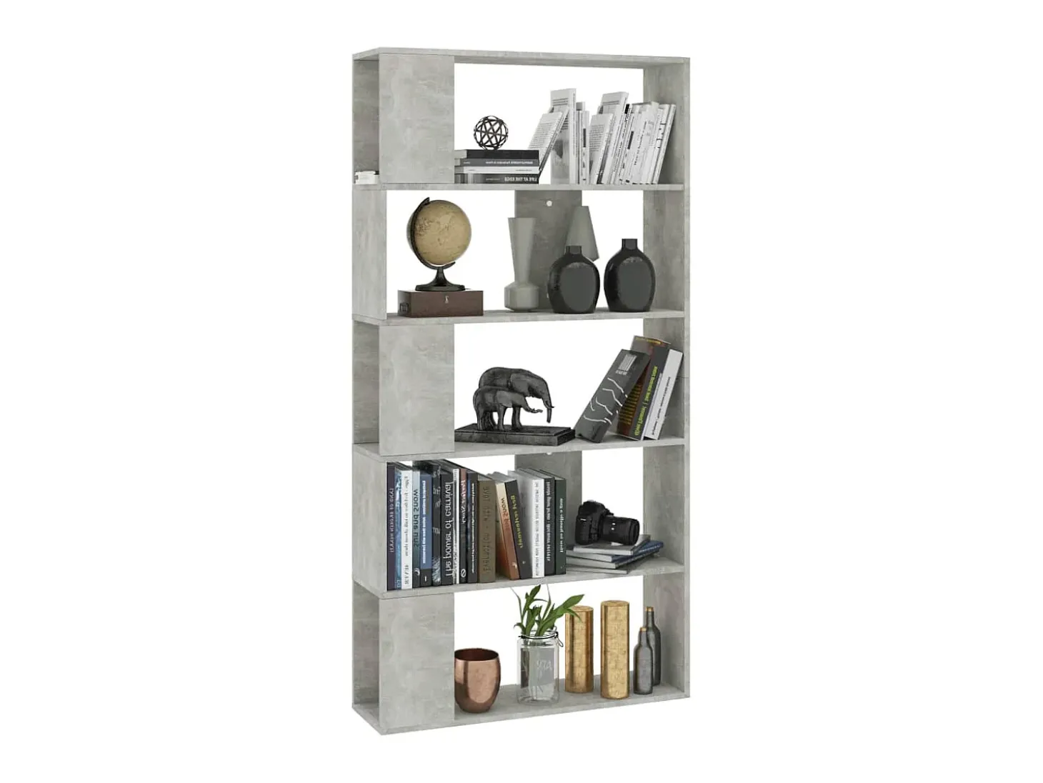 Estante/divisória 80x24x159 cm contraplacado cinzento cimento PT931543