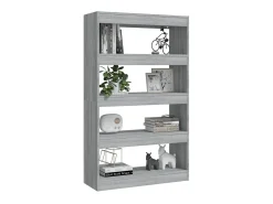 Estante/divisória 80x30x135 cm contraplacado cor sonoma cinza PT402379