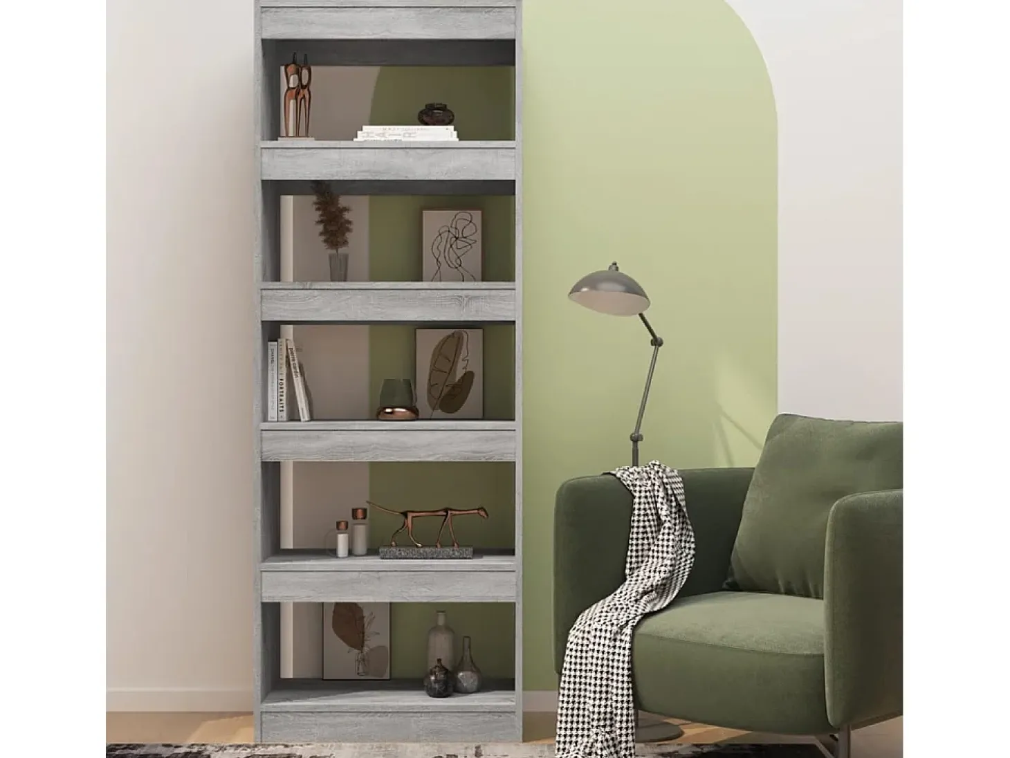 Estante/divisória 60x30x166 cm contraplacado cor sonoma cinza PT975544