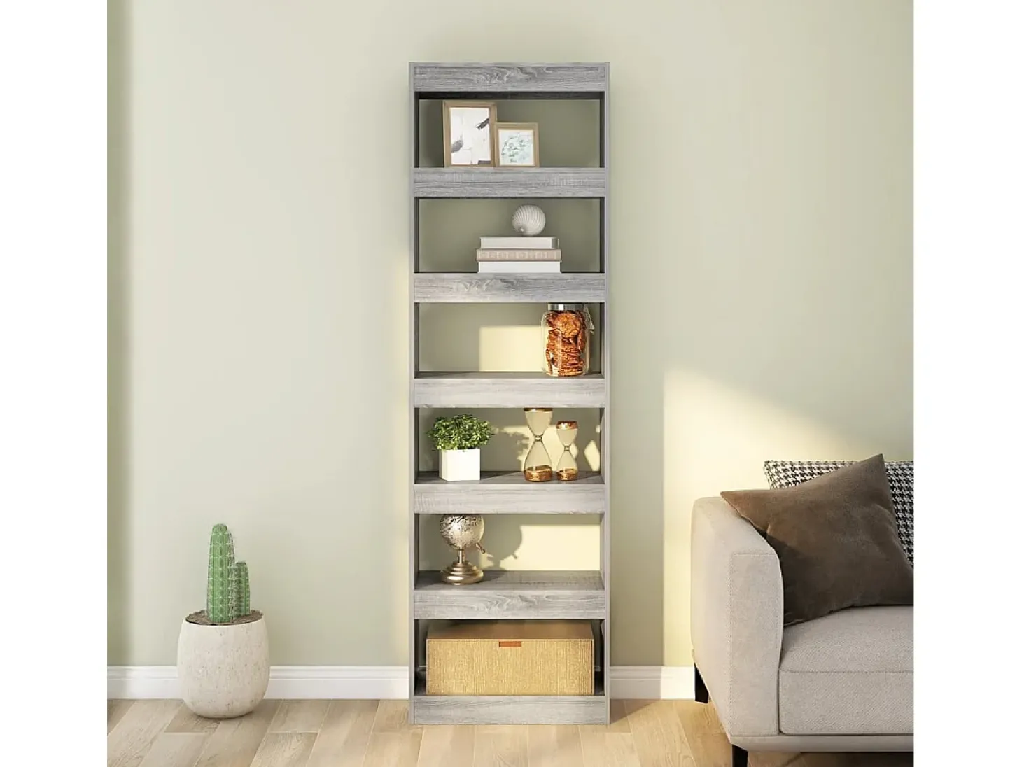 Estante/divisória 60x30x198 cm cor sonoma cinza PT894781