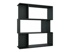 Estante/divisória 80x24x96 cm derivados de madeira preto