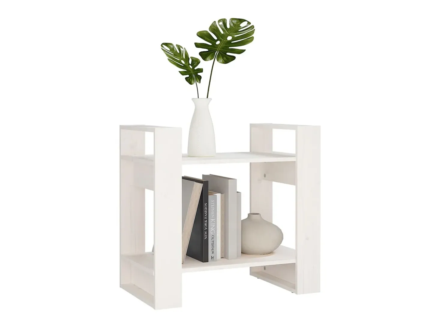 Estante/divisória 60x35x57 cm madeira de pinho maciça branco PT236009