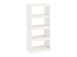 Estante/divisória 60x30x135,5 cm madeira de pinho maciça branco PT128576