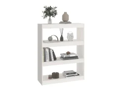 Estante/divisória 80x30x103,5 cm madeira de pinho maciça branco PT557420