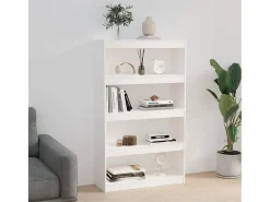 Estante/divisória 80x30x135,5 cm madeira de pinho maciça branco PT168559