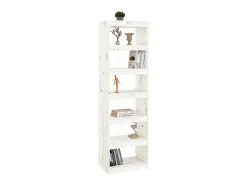 Estante/divisória 60x30x199,5 cm madeira de pinho maciça branco PT410040