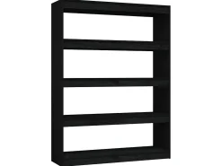 Estante/divisória 100x30x135,5 cm pinho maciço preto PT756522
