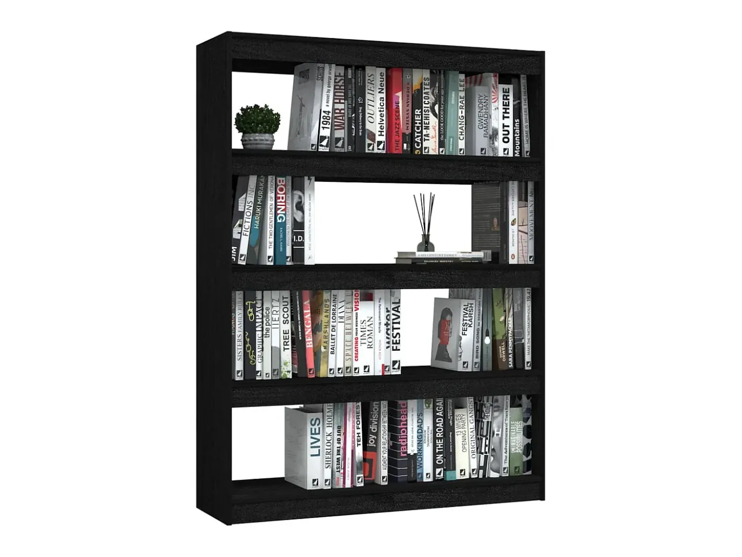 Estante/divisória 100x30x135,5 cm pinho maciço preto PT756522
