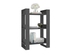 Estante/divisória 60x35x91 cm pinho maciço cinzento PT617061