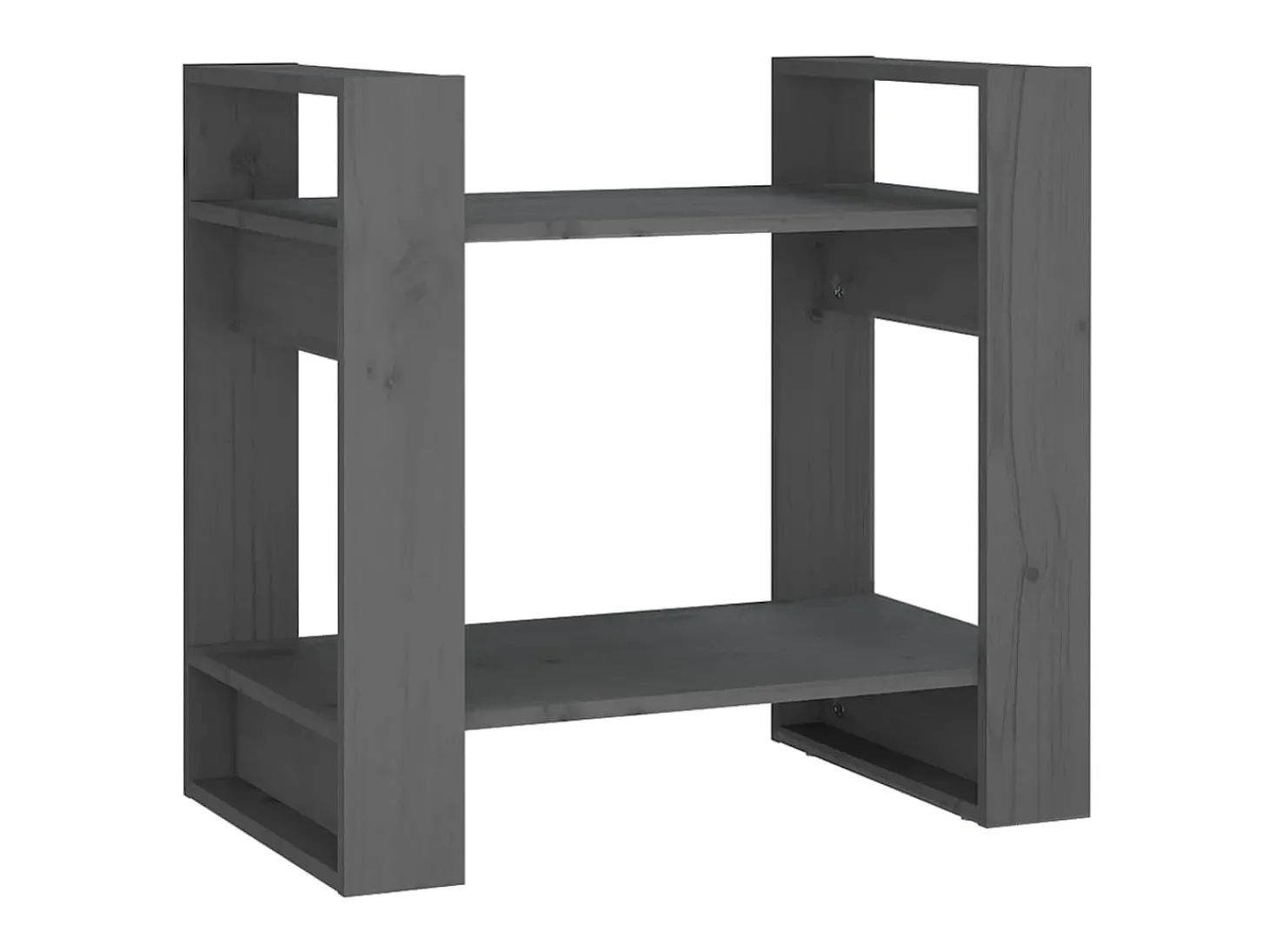 Estante/divisória 60x35x57 cm pinho maciço cinzento PT241068