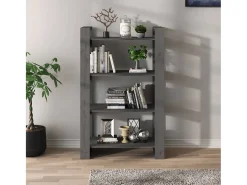 Estante/divisória 80x35x125 cm pinho maciço cinzento PT942940