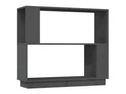 Estante/divisória 80x25x70 cm pinho maciço cinza PT518169