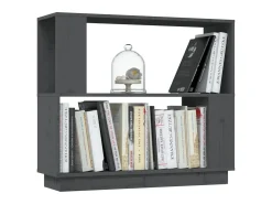Estante/divisória 80x25x70 cm pinho maciço cinza PT518169