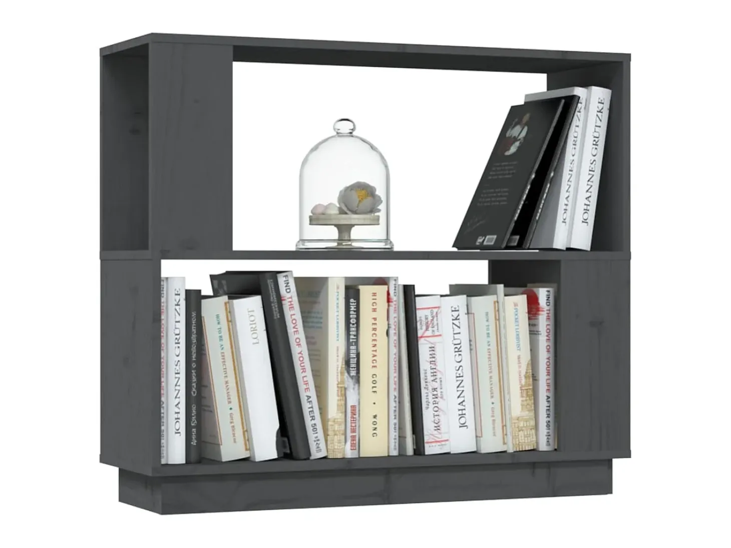 Estante/divisória 80x25x70 cm pinho maciço cinza PT518169