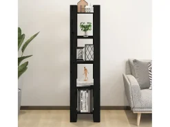 Estante/divisória 41x35x160 cm pinho maciço preto PT295535