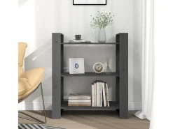 Estante/divisória 80x35x91 cm pinho maciço cinzento PT647960