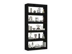 Estante/divisória 80x30x167,4 cm pinho maciço preto PT758620