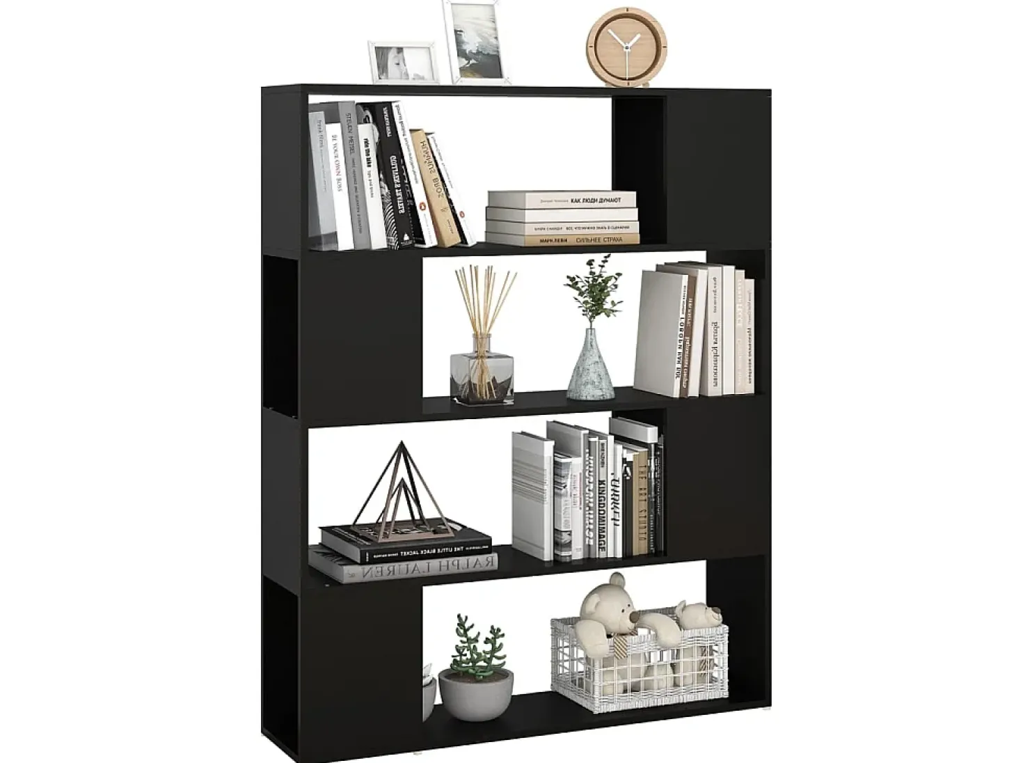 Estante/divisória 100x24x124 cm preto PT536568