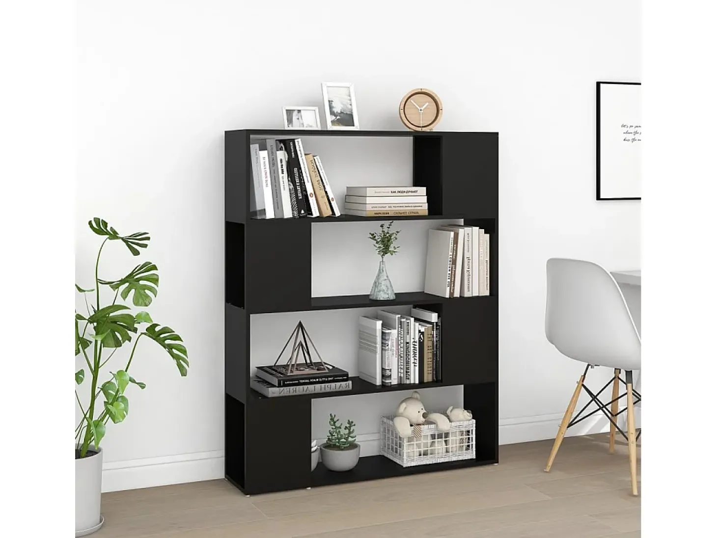 Estante/divisória 100x24x124 cm preto PT536568