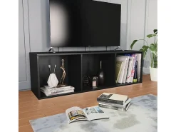 Estante/móvel de TV 36x30x114 cm contraplacado preto