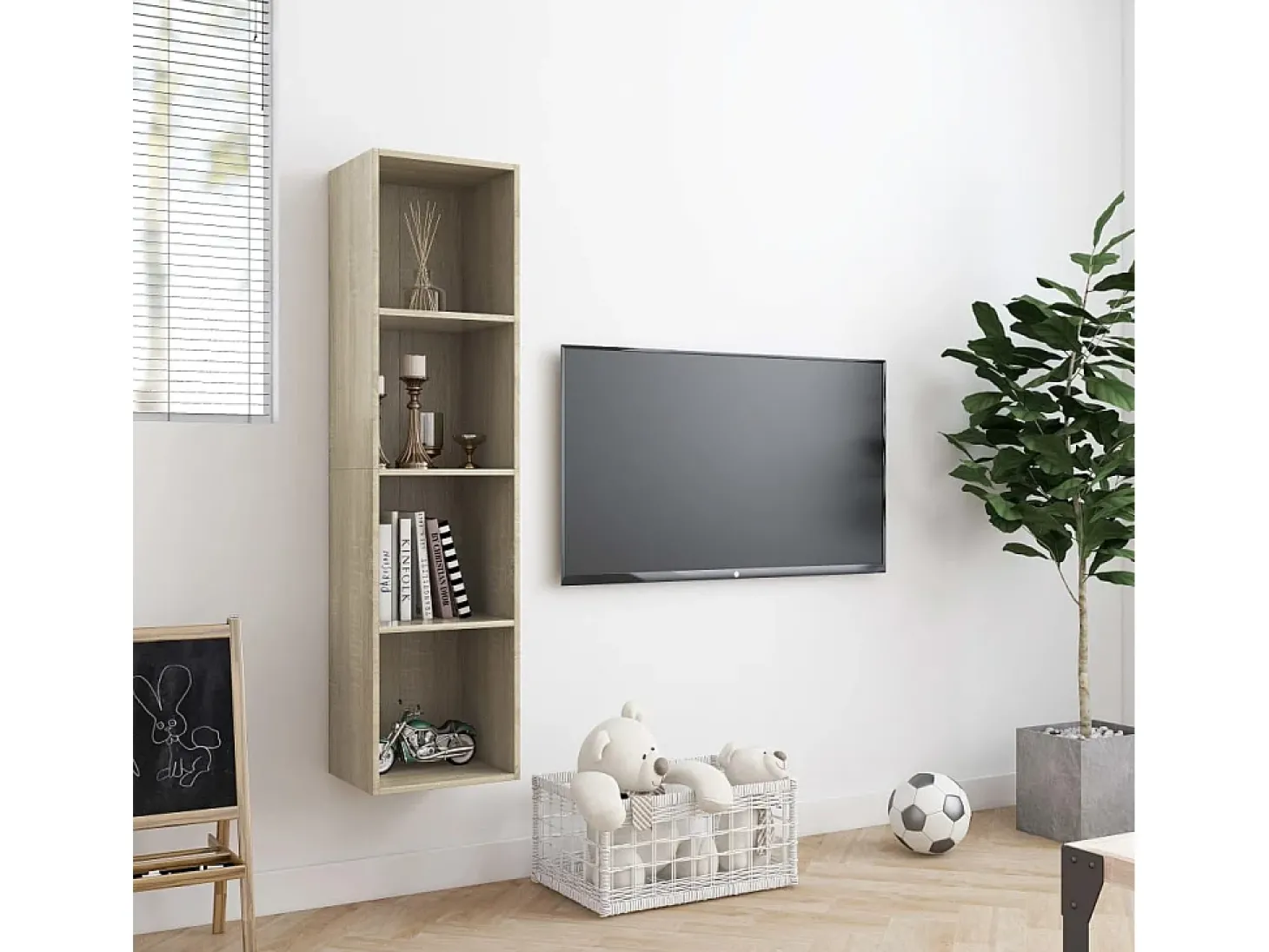 Estante/móvel de TV 143x30x36 cm contraplacado carvalho sonoma PT654435