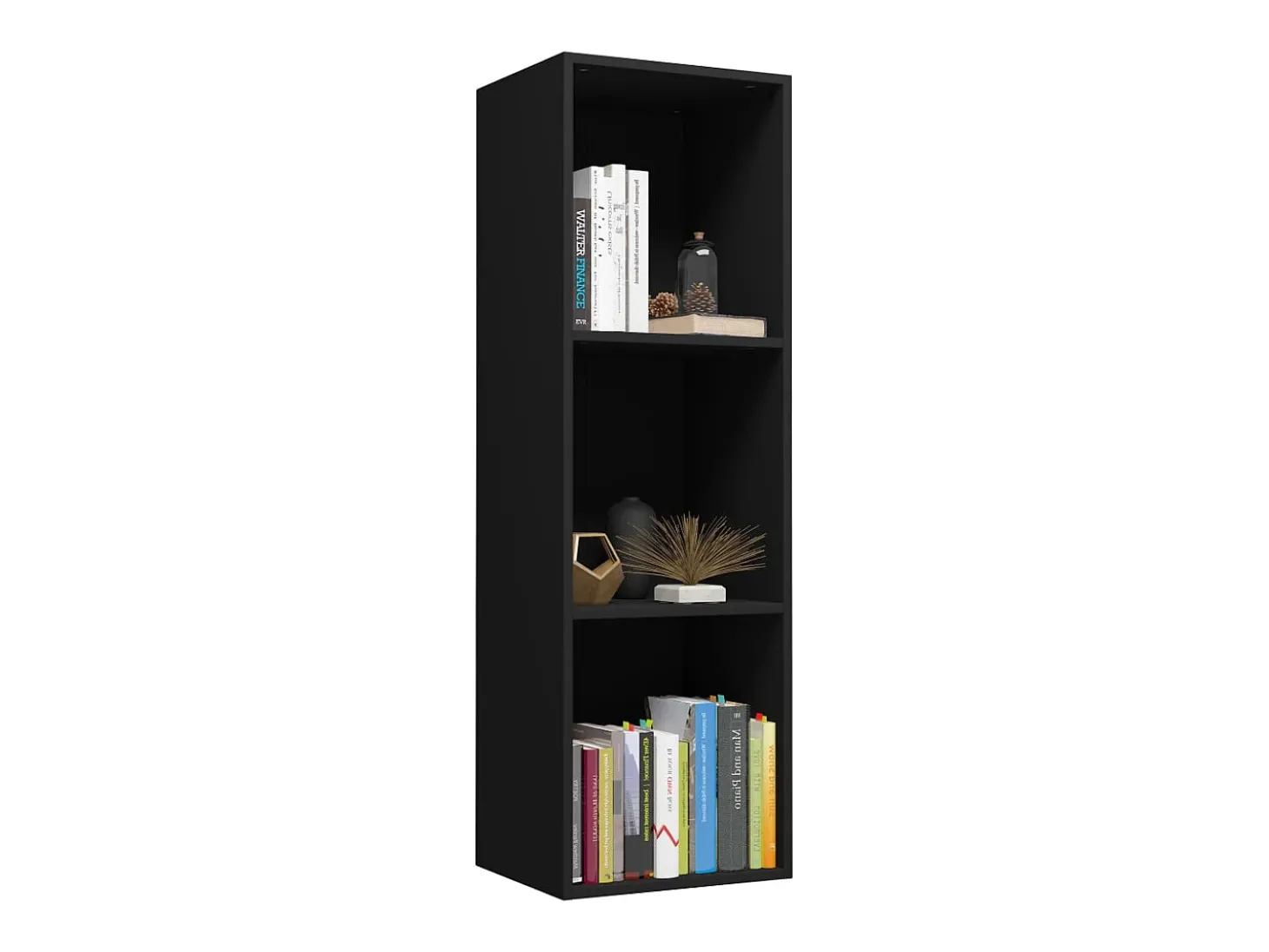 Estante/móvel de TV 36x30x114 cm contraplacado preto PT752850