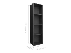 Estante/móvel de TV 36x30x143 cm derivados de madeira preto