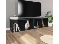 Estante/móvel de TV 36x30x143 cm derivados de madeira preto