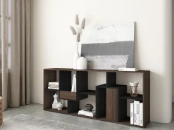 Estantes de prateleiras , 162x67x31cm, Sala de jantar, Carvalho escuro e Preto