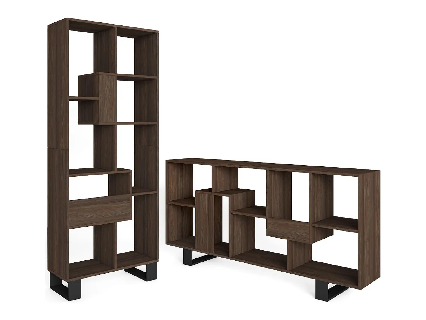 Estantes de prateleiras , 174x67x31, Design industrial, Carvalho escuro