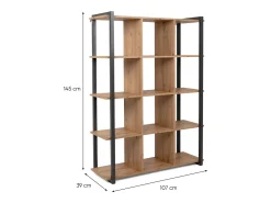 Estantes Industriais KOTOR Carvalho/Antracite 12 Estantes 107x39x145 cm