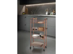 Estantes Multiuso Metaltex Ascona Copper 4 com Revestimento Polytherm® Cobre - 41x23x84 cm