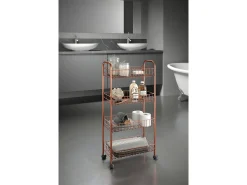 Estantes Multiuso Metaltex Ascona Copper 4 com Revestimento Polytherm® Cobre - 41x23x84 cm