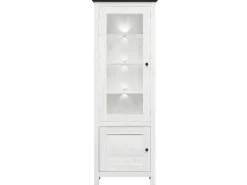 Expositor de 2 portas com LED Duck White e Dark Wood